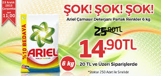 Sok Sok Sok Ariel Camasir Deterjani Parlak Renkler 6kg 25 90tl Yerine Sadece 14 90tl Kampanya 23 Aralik Carsamba Gunu Saat 11 00de Goruntuler Ile Sakiz Renkler Urunler