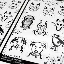 Music Note Animal Sticker Sheets Music Notes Music Notes Art Music Stickers