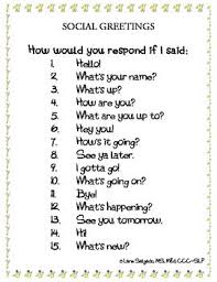 Responding To Social Greetings Teaching Social Skills Social Skills Autism Social Skills Activities
