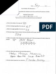 Both teams had the same range in scores Box And Whisker Worksheet 1 Answer Key