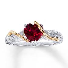 Jared Lab Created Ruby Ring Diamond Accents Sterling Silver 14k Gold How To Wear Rings Multi Gemstone Ring Jewelry