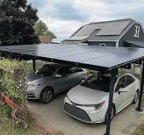 Steel Solar Carport/Gazebo - Black, Panels Sold Separately ...
