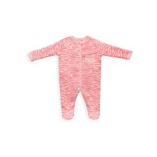 Pink Zebra Baby Footed Bodysuit