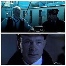 A photograph from the Father Francis Browne collection showing the windows  of the RMS Titanic gymnasium with Percival White in the foreground.