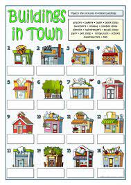 Buildings In Town Worksheet Free Esl Printable Worksheets Made By Teachers Teach English To Kids English Primary School Teaching English