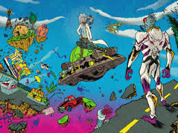 Two blue crystals, blue and purple constellation poster, plexus; Rick And Morty Hd Wallpapers 4k Backgrounds Wallpapers Den