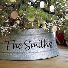 Galvanized Metal Christmas Tree Collar With Hinge Closure Tree Skirt Alternative Metal Christmas Tree Tree Collar Tree Collar Christmas