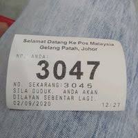 Waktu operasi pos malaysia kembali ke waktu biasa. Pejabat Pos Gelang Patah