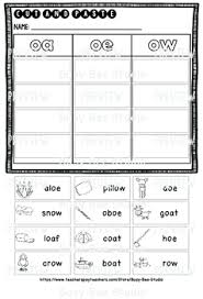 Worksheet words with oa similiar oa words keywords we were working hard on and ow so. Long Vowel Teams Sorts Oa Oe Ow Cut And Paste Worksheets By Busy Bee Studio