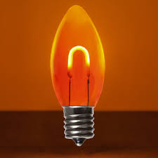 C9 Amber Orange Shatterproof Flexfilament Tm Led Vintage Christmas Light Bulbs