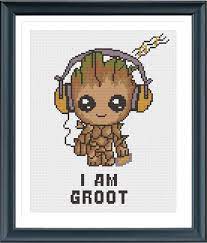 Black and white symbol pattern dmc codes colour and symbol key approximate sizes when using aida cloth. Avengers Cross Stitch Pattern I Am Groot Cross Stitch Etsy