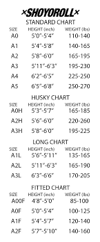 sizing breakdowns shoyoroll uk