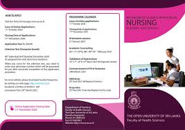 Distance and online courses from the open university. Bachelor Of Science Honours In Nursing Open University Of Sri Lanka Ousl Coursenet