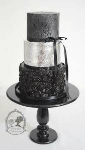 Black And Silver Wedding Cake Ideas Elegant In Black And Silver By Aarthi Http Cakesdecor Com Cakes 307449 Elegant In Black And S Cool Wedding Cakes Silver Wedding Cake Metallic Wedding Cakes