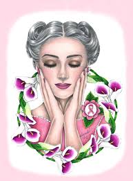 October is breast cancer awareness month Dall-E 3 Prompt: **Disney style  centered acryl oil tinkerbell fairy head seeing from the back,her head  turned to the viewer with a combative look