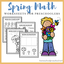 The initial focus is on numbers and counting followed by arithmetic and concepts related to fractions, time, money, measurement and geometry. Spring Math Worksheets Homeschool Preschool