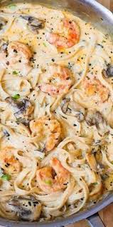 Creamy Shrimp Pasta With Mushrooms In Alfredo Sauce Pasta Seafood The Most Healthy Foods Cooking Recipes Recipes Creamy Shrimp Pasta
