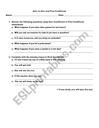 Conditional Statements Worksheet With Answers Zero And First Conditional Esl Worksheet By Angiems In 2020 Worksheet Template Line Math Worksheets