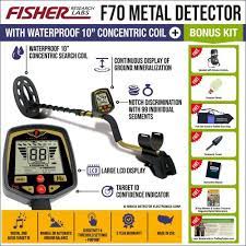 Large lcd screen with target id display with menu always visible. Fisher F70 Metal Detector Shop Features Reviews Metaldetector Com