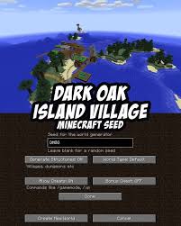 This Minecraft Seed Spawns You On A Dark Oak Island With A Village Including A Blacksmith Pc Mac Minecraft Seed Minecraft Seed Minecraft Amazing Minecraft