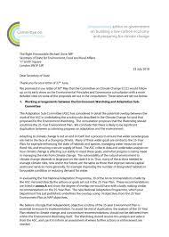 Letter proposing change in secretary. Letter To Michael Gove Environmental Principles And Governance After Eu Exit Consultation Climate Change Committee