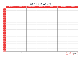 Weekly planner 7 day weekly schedule template. Weekly Planner 7 Days First Day Monday A Week Of 7 Days First Day Monday Calenweb Com