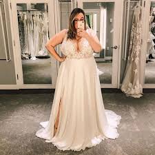 Find the perfect chiffon bridesmaid dresses for all your favorite ladies with a selection of elegant styles and colors from david's bridal. Applique Illusion Chiffon Plus Size Wedding Dress David S Bridal Davids Bridal Wedding Dresses Plus Size Wedding Gowns Sophisticated Wedding Dresses