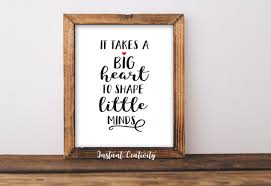 It Takes A Big Heart To Shape Little Minds Teacher Gifts Etsy Typography Printable Wedding Guest Book Sign Gift Table Wedding