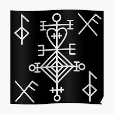 To enable sexual love symbol, alphabet letter or futhark in old norse scandinavian runes, · composition of burning candles, amulet and rune formula of love . Nordic Runes Posters Redbubble