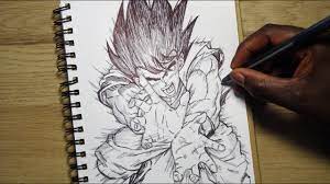 Use pairs of curved lines that meet in jagged points. Let S Sketch Goku Dragon Ball Z Demoose Art Youtube