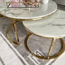 38 wide x 38 deep x 16 high. Glamour Coffee Table Modern Gold With White Stone Table Top Marco Gold Primavera Home