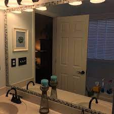 Mosaic mirror decorative mirror tile mirror by sheilaweilstudios. How To Frame A Bathroom Mirror With Mosaic Tile Hometalk