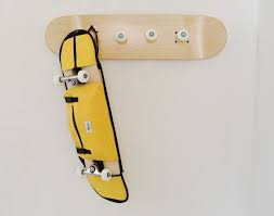 Skate Coat Rack And Yellow Shoulder Bag For 7 5 8 5 Skateboards Yellow Shoulder Bags Skateboard Skateboard Furniture