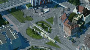 People walk from home to the bus or tram stop, which takes them to the unlike some other city builders, cities: Custom Tram Roundabout Citiesskylines