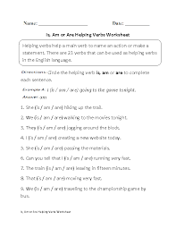 Try to remember, you always have to care for your child with. Helping Verbs Worksheets Is Am Or Are Helping Verbs Worksheet