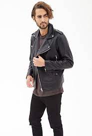 Faux Leather Moto Jacket Forever 21 2000103529 Black Leather Biker Jacket Faux Leather Moto Jacket Hipster Mens Fashion