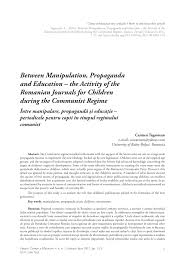 30, 49, 14, 46, 37, 32. Pdf Between Manipulation Propaganda And Education The Activity Of The Romanian Journals For Children During The Communist Regime