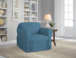 Relaxed Fit Durable Woven Linen Canvas Furniture Slipcover Chair Indigo Serta Armchair Slipcovers