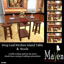 Maybe you would like to learn more about one of these? Second Life Marketplace Kitchen Island Dining Drop Leaf Table Chairs Set Place Settings By Menu