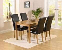 19 w set of 2 dining chair black leather seat traditional solid wood frame. Oxford 120cm Solid Oak Dining Table With Albany Black Chairs Oxford