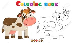 Cute coloring pages of baby animals, farm animals, insects, and zoo these fun animal coloring pages make any time a happy time! Coloring Page Outline Of Cartoon Cow Farm Animals Coloring Royalty Free Cliparts Vectors And Stock Illustration Image 137948526
