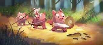 Artstation Three Little Pigs Sebastien Le Divenah Three Little Pigs Fantasy Paintings Big Bad Wolf