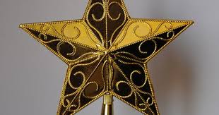 20铁丝五星两色圣诞五角星圣诞树顶星配饰圣诞节装饰用品