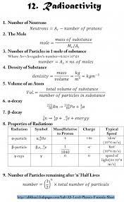As Level Physics Formula Sheet Physics Formulas Basic Physics Science Formulas