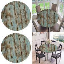 Sears carries tablecloths for round, square and rectangular tables. 2pcs Table Cloth Round 59 Inch Elastic Edge Fitted Vinyl Table Cover Rustic Shabby Wood Grain Pattern Yoga Blocks Aliexpress