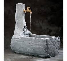 Garten Dekoration Brunnen Gussstein Kunststein Fontaine Brunnen Bergheimat Gartenbrunnen Springbrunnen Garten