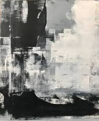 Black And White Cityscape Painting Abstract Black And White Cityscape In Acrylic On Wood Panel Alice Lipping Monochromatic Art Abstract City Painting