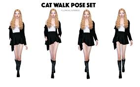 Catwalk Poses By Flowerchamber Sims 4 Walking Poses Sims