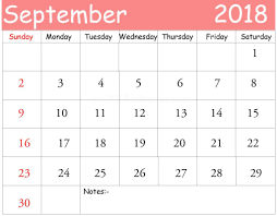 September 2018 Printable Calendar In 2020 Calendar Template Calendar Printables Calendar Pages