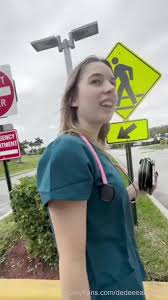 Dedeeeandreea - Horny Blonde Nurse Fucked in the Public Parking Lot - 4k